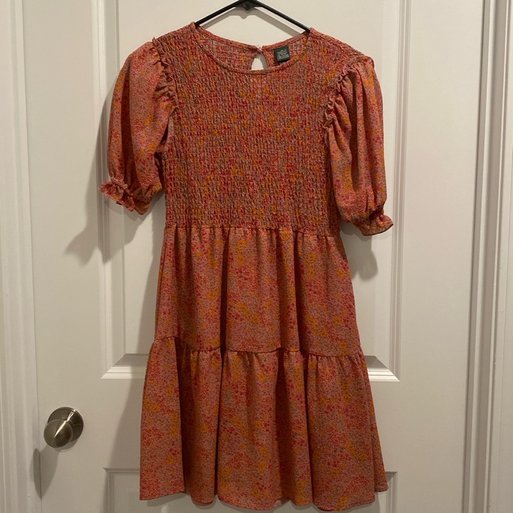 Wild Fable Floral Smocked Dress with Puff Sleeves
